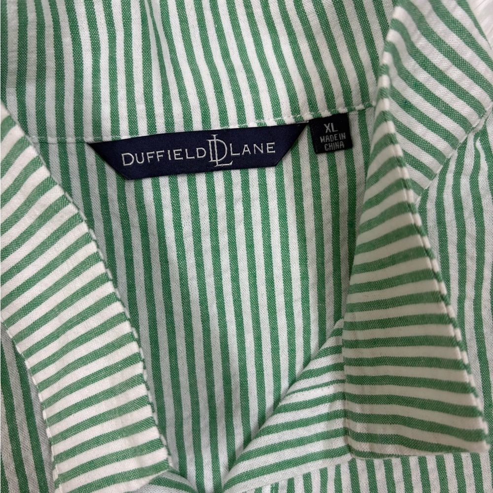 Duffield Lane Green and White Striped Top - Picture 3 of 8